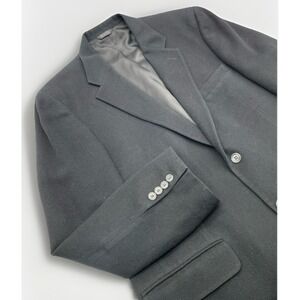 Bill Blass Black Label Men's Camel Hair Jacket 44R‎ Black Button Blazer Ventless